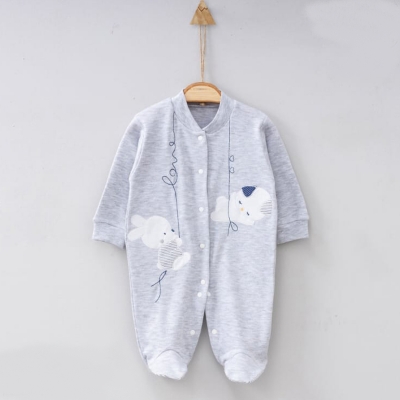 GAYE BEBE UNISEX 3-6 AY TAVŞAN ÇITLI TULUM