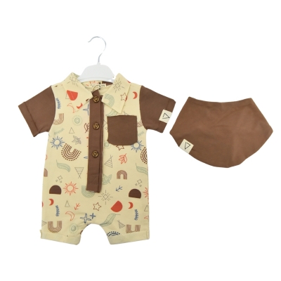 BABY COOL ERKEK 3-6-9 AY DESENLİ DÜĞMELİ SALOPET