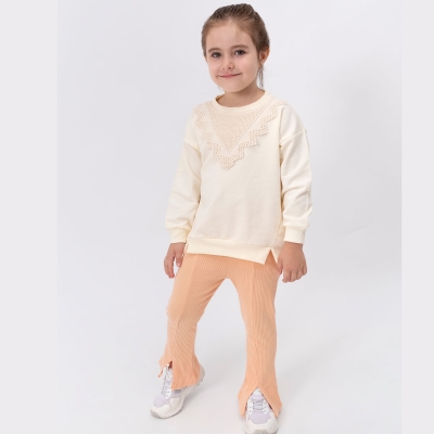 VOVİDO KIZ 3-4-5-6 YAŞ DANTELLİ OVERSIZE TAKIM