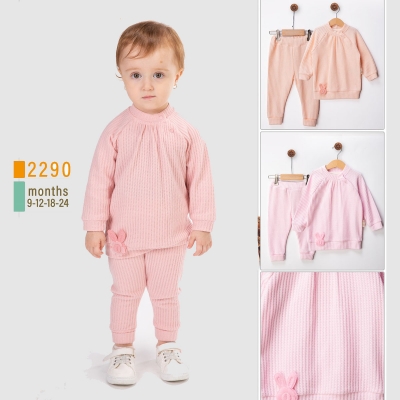 BEYAZ BEBEK KIZ 9-12-18-24 AY GENİŞ PETEKLİ TAKIM