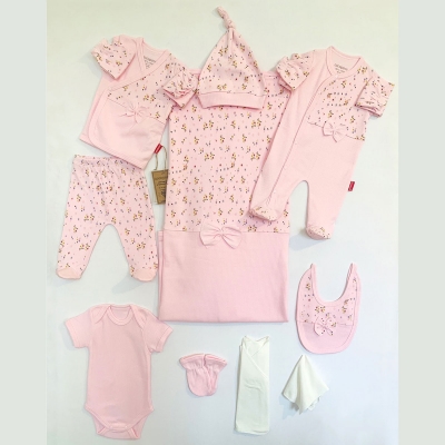 RAPORLU ÇİÇEKLİ 10LU SET