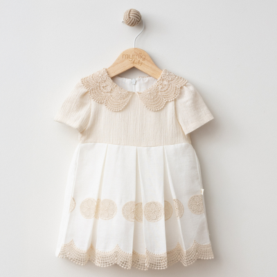 MYMİO KIZ 6-9-12-18-24 AY BRODELİ KRİNKIL ELBİSE