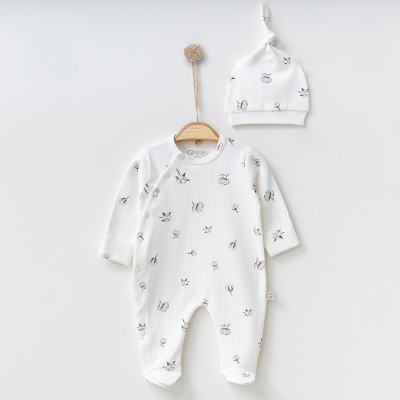 OBABY UNISEX 0/3-0/3-3/6 AY PAMUK BASKILI TULUM