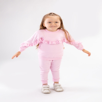 BEYAZ BEBEK KIZ 9-12-18-24 AY FIRFIR DETAYLI TAKIM