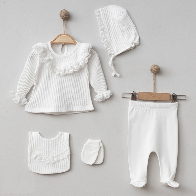 PUGİ KIZ 0/3-3/6 AY FİSTOLU JAKARLI 5Lİ SET
