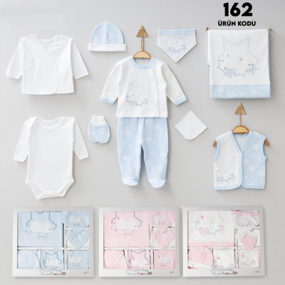 TONTON BEBE UNISEX 0-3 AY YILDIZLI AYICIK 10LU SET