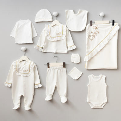 PUGİ KIZ 0-3 AY KALPLİ LOVE 10LU SET