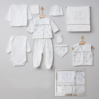 GAYE BEBE ERKEK 0-3 AY TEDDY BEAR 10LU SET
