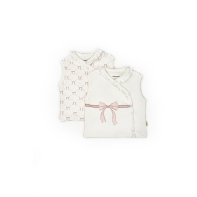 BABYCOSY KIZ 6-9-12-18-24 AY BOW 2Lİ YELEK