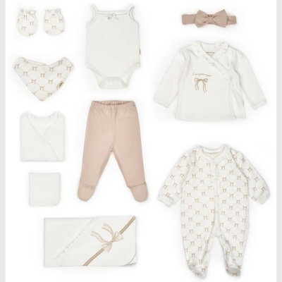 BABYCOSY ORGANIC KIZ 0-3 AY BOW 10LU SET