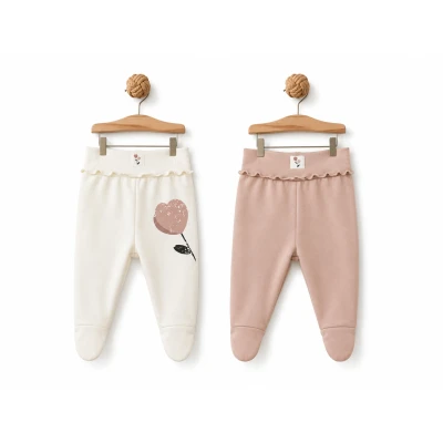 BABYCOSY ORGANIC KIZ 1-3 AY 2 PCS FOOTED PANTS