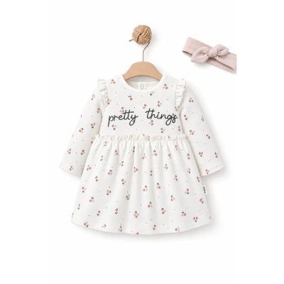 BABYCOSY ORGANIC KIZ 3-24 AY DRESS WİTH HEADBAND