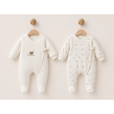BABYCOSY ORGANIC UNISEX 1-3 AY 2 PCS FOOTED ROMPER