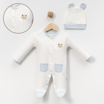 BEBLY KIDS ERKEK 0-3 AY CEPLİ AYICIKLI 2Lİ TULUM