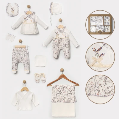 BEBLY KIDS KIZ 0-3 AY ÇİÇEK BAHÇESİ MÜSLİN 10LU SE