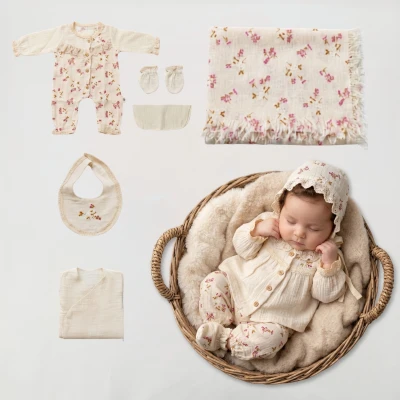 BEBLY KIDS KIZ 0-3 AY PÜF ÇİÇEK KABARTMALI 10 LU S