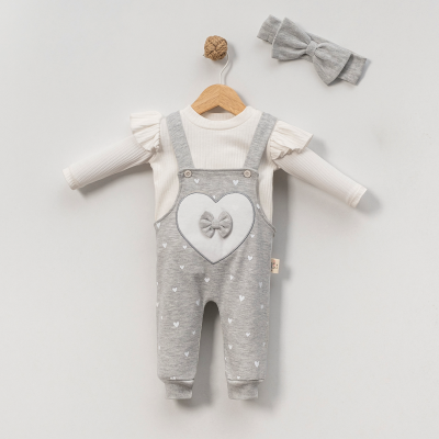 ÇAKAR BEBE KIZ 6-9-12-18 AY KALPLİ SALOPETLİ TAKIM