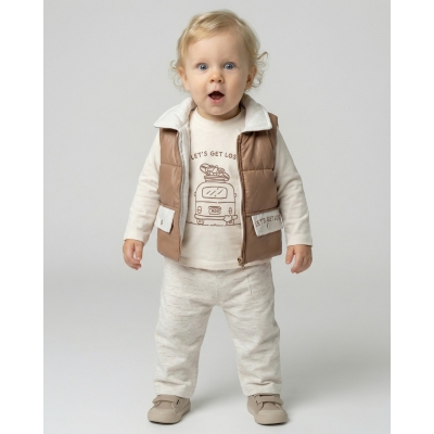 CANCUNO ERKEK 9-12-18 AY MİCRO YELEKLİ SAHTE CEPLİ