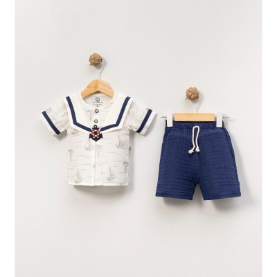 CFRA KIDS MEN'S 3-6-9-12 MONTHS SAILOR SHORTS SUIT