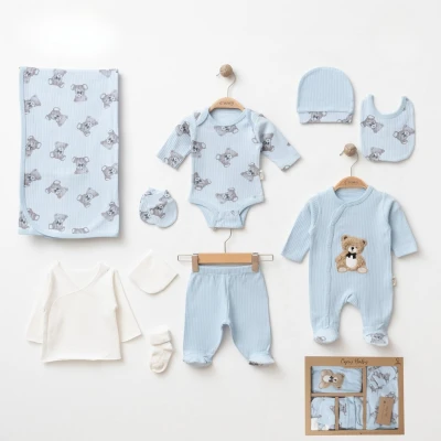 COŞAY BEBE ERKEK 0-3 AY PELUŞ AYICIKLI 10LU SET