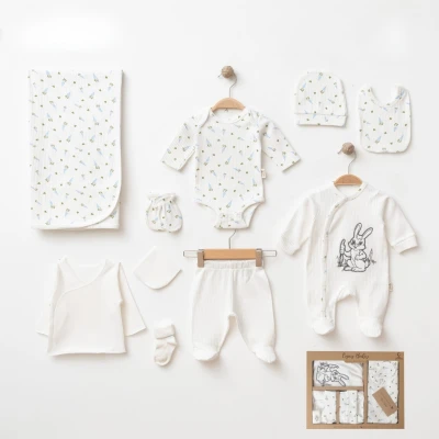 COŞAY BEBE ERKEK 0-3 AY TAVŞAN NAKIŞLI 10LU SET