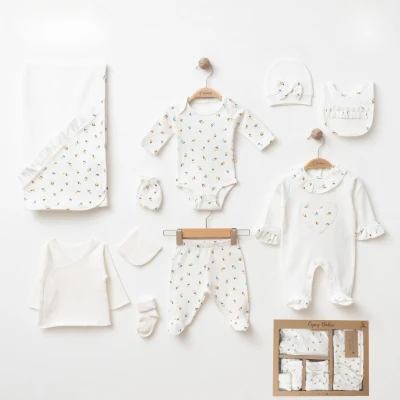 COŞAY BEBE KIZ 0-3 AY KALP NAKIŞLI 10LU SET