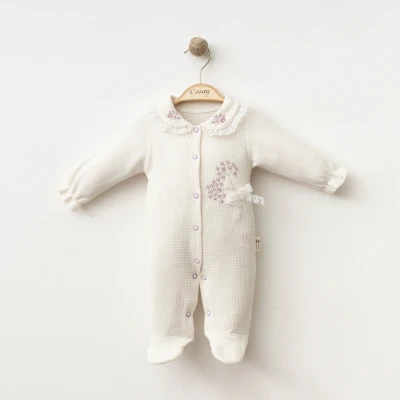 COŞAY BEBE KIZ 3-6-9 AY ÇİÇEK NAKIŞLI TULUM