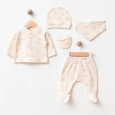 ESYA BABY UNISEX 0-3 AY ARABA DESEN 5Lİ SET