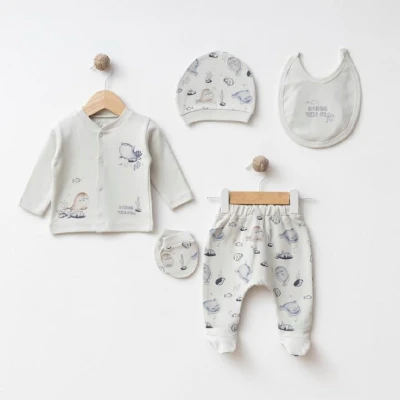 ESYA BABY UNISEX 0-3 AY FOK BALIKLI 5Lİ SET