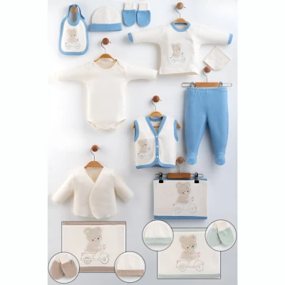 GAYE BEBE ERKEK 0-3 AY BİSİKLETLİ AYI 10LU SET
