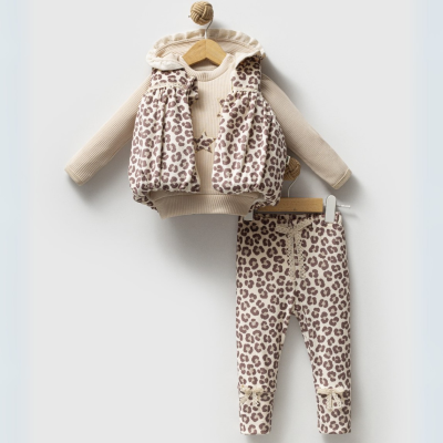 HİPPIL KIZ 6-9-12 AY LEOPARLI 3LÜ TAKIM