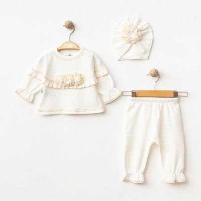 IŞIL BABY KIZ 0/3-0/3-3/6 AY GÜPÜR DETAYLI TAKIM