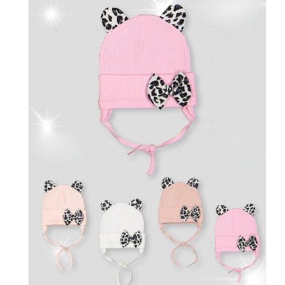KAYRA BABY KIZ 0-18 AY RAPORLU LEOPARLI ŞAPKA 12Lİ