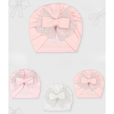 KAYRA BABY KIZ SİMLİ FİYONKLU BONE 12Lİ