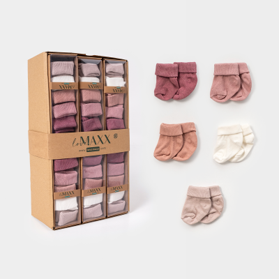 LOVEMAXX 0/3-3/6 AY ASORTİ 5Lİ ÇORAP 12Lİ KUTU