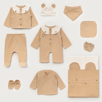 LOVEMAXX ERKEK 0-3 AY BABY BEAR MÜSLİN 10LU SET