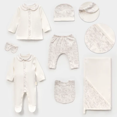 LOVEMAXX ERKEK 0-3 AY SAFARİ BASKI ASKILI 6LI SET