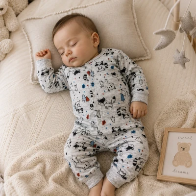LOVEMAXX ERKEK 3-6-9 AY RAKUN KOALA PİJAMA TAKIMI