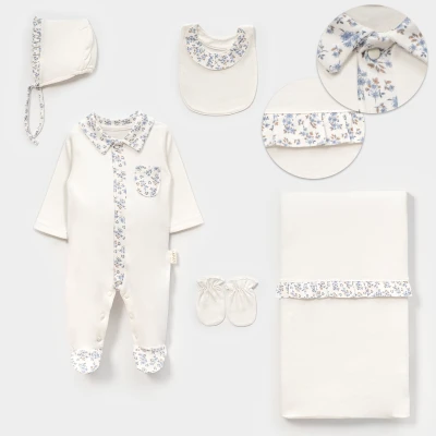 LOVEMAXX KIZ 0-3 AY ÇİÇEK BASKILI ASKILI 6LI SET