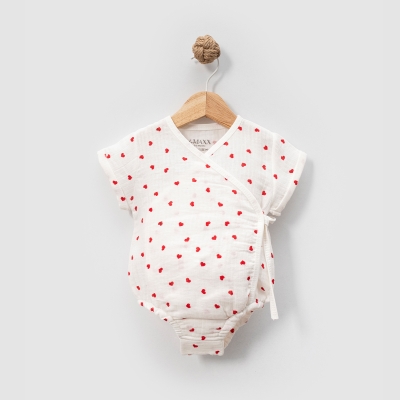 LOVEMAXX KIZ 0/3-3/6-6/9 AY KALPLİ MÜSLİN ROMPER