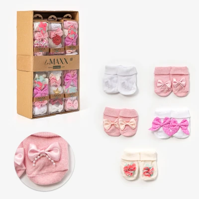 LOVEMAXX KIZ 0/3-3/6 AY 5Lİ ÇORAP 12Lİ KUTU
