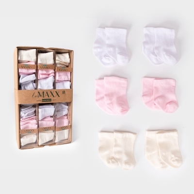 LOVEMAXX KIZ 0/3-3/6 AY 6LI ÇORAP 12Lİ BOX
