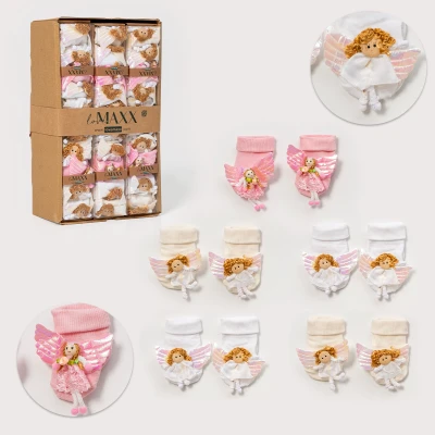 LOVEMAXX KIZ 0/3-3/6 AY MELEK 5Lİ ÇORAP 12Lİ KUTU