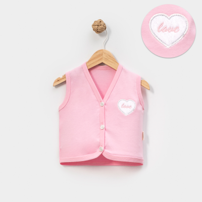 LOVEMAXX KIZ 6-24 AY KALPLİ NAKIŞLI YELEK 