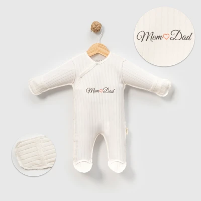 LOVEMAXX UNISEX 0/3-3/6 AY MOM&DAD TERS DİKİŞ RAPO