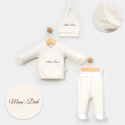 LOVEMAXX UNISEX 0/3-3/6 AY MOM&DAD TERS DİKİŞ RAPO