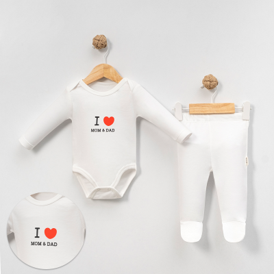 LOVEMAXX UNISEX 3-6-9 AY MOM DAD BODYLİ TAKIM