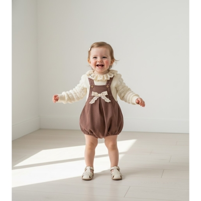 MİNİ CAYZEN KIZ 3-6-9-12 AY BELLA LACE ROMPER