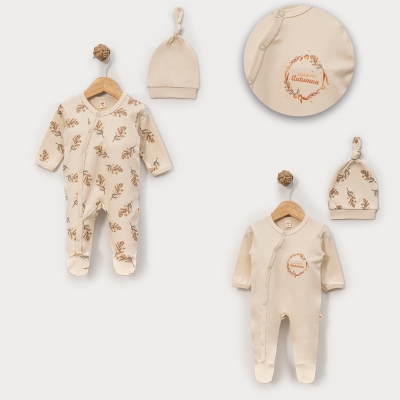 MİNİSSE UNISEX 3-6 AY TEK YAPRAK BASKILI 2 Lİ TULU