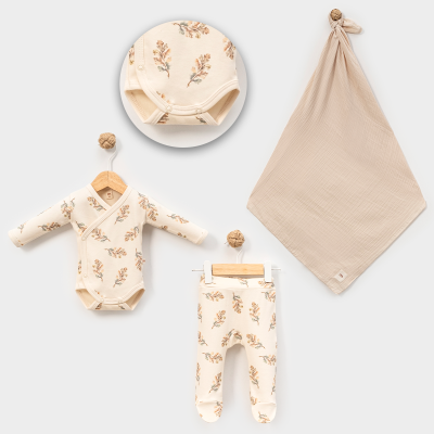 MİNİSSE UNISEX 3-6 AY YAPRAK BATTANİYELİ TAKIM